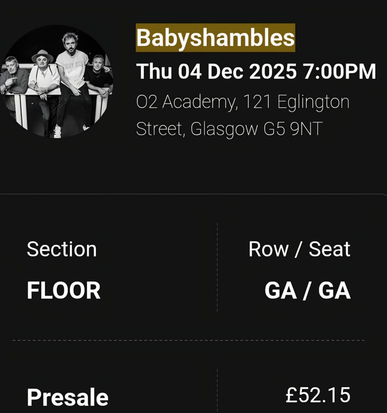 image for Babyshambles tickets x 2 (4/12/25)
