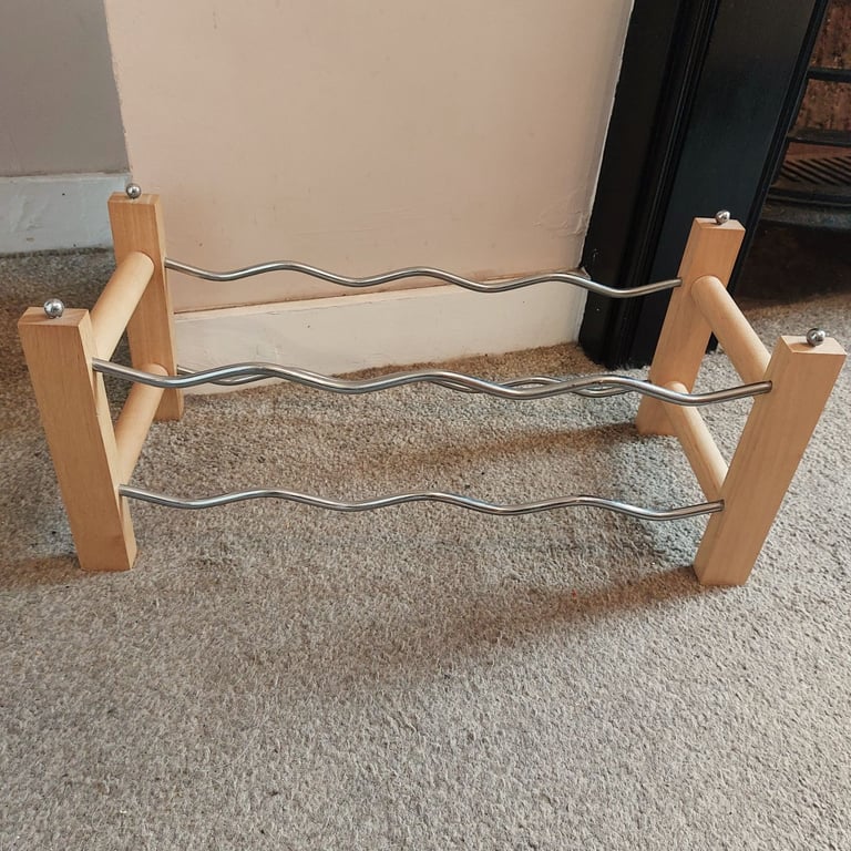 image for Wood And Wavy Steel Wine Rack 