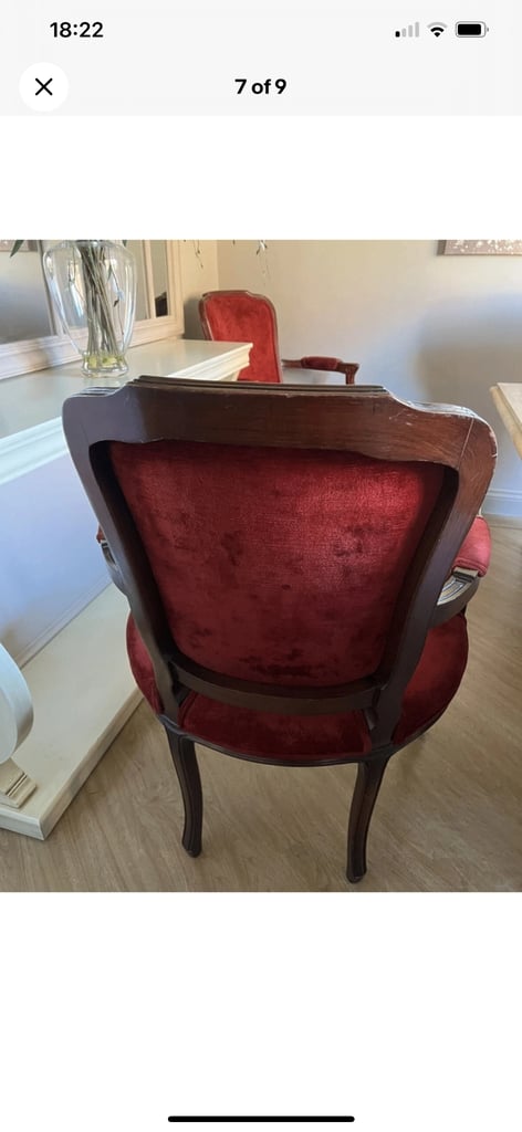 2 chairs red in beautiful condition French Style Armchairs