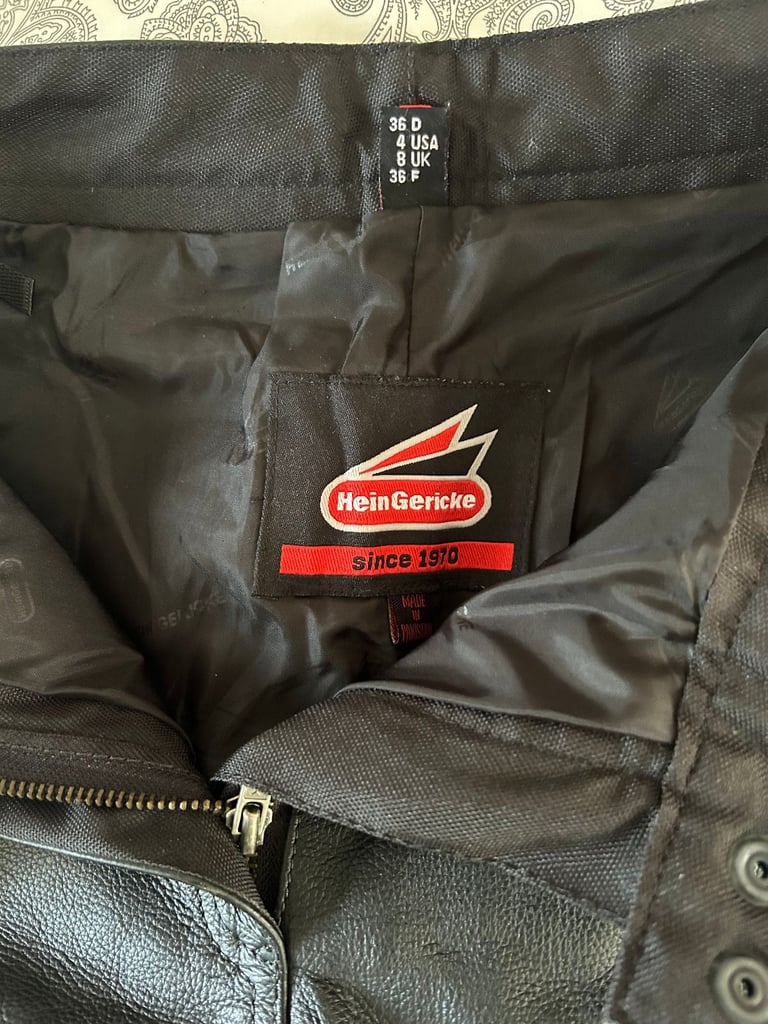 Ladies Hein Gericke leather Motorcycle Jeans Size UK 8