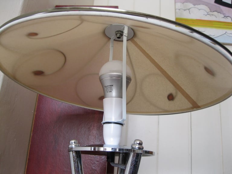 FLOOR LAMP WITH LED BULB, SHADE AND FOOT SWITCH GUNNISLAKE PL18 9NA