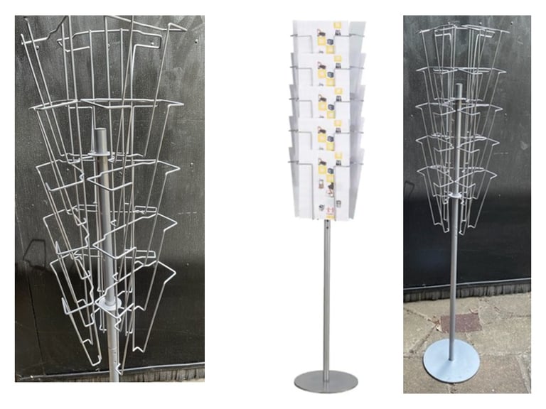 SILVER 15 COMPARTMENT LITERATURE DISPLAY STAND