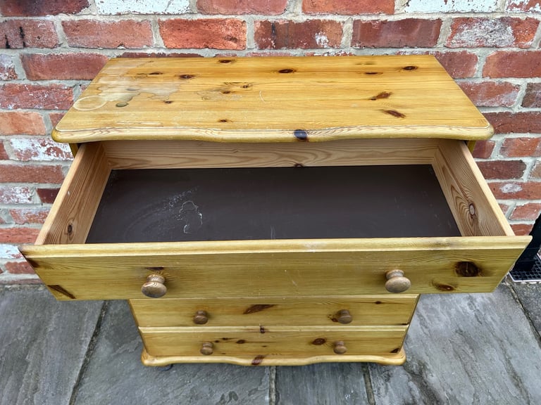 Solid Pine Chest of Drawers for Upcycling Project / Painting - Good Condition 