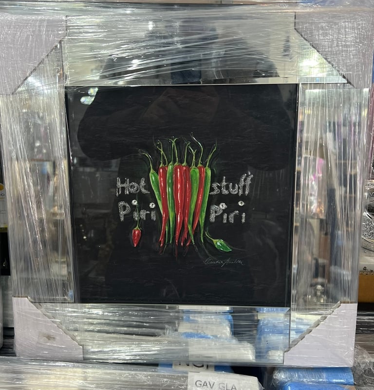 Hot stuff piri piri mirror liquid art picture NEW 46x46cm