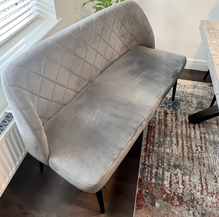 Modern Concrete Effect 6 Seater Dining Table Set + Velvet Chairs & Bench £540 Nuneaton
