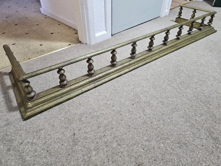 image for Vintage brass fire place fender