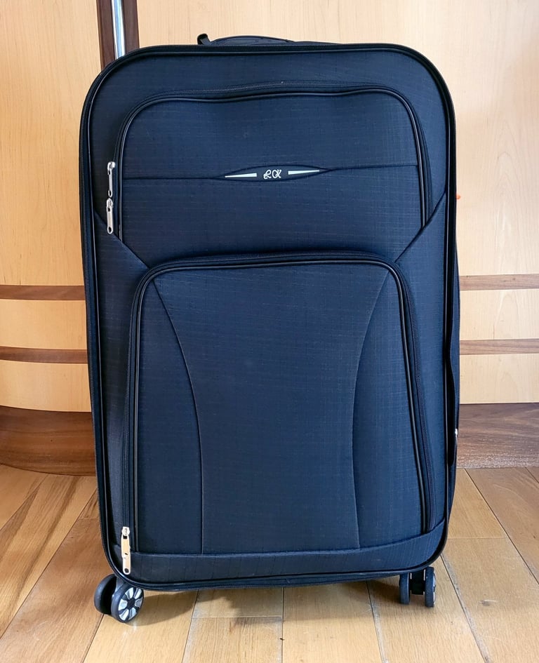 image for RK luggage suitcase black big with four spinner wheels 78×45×27