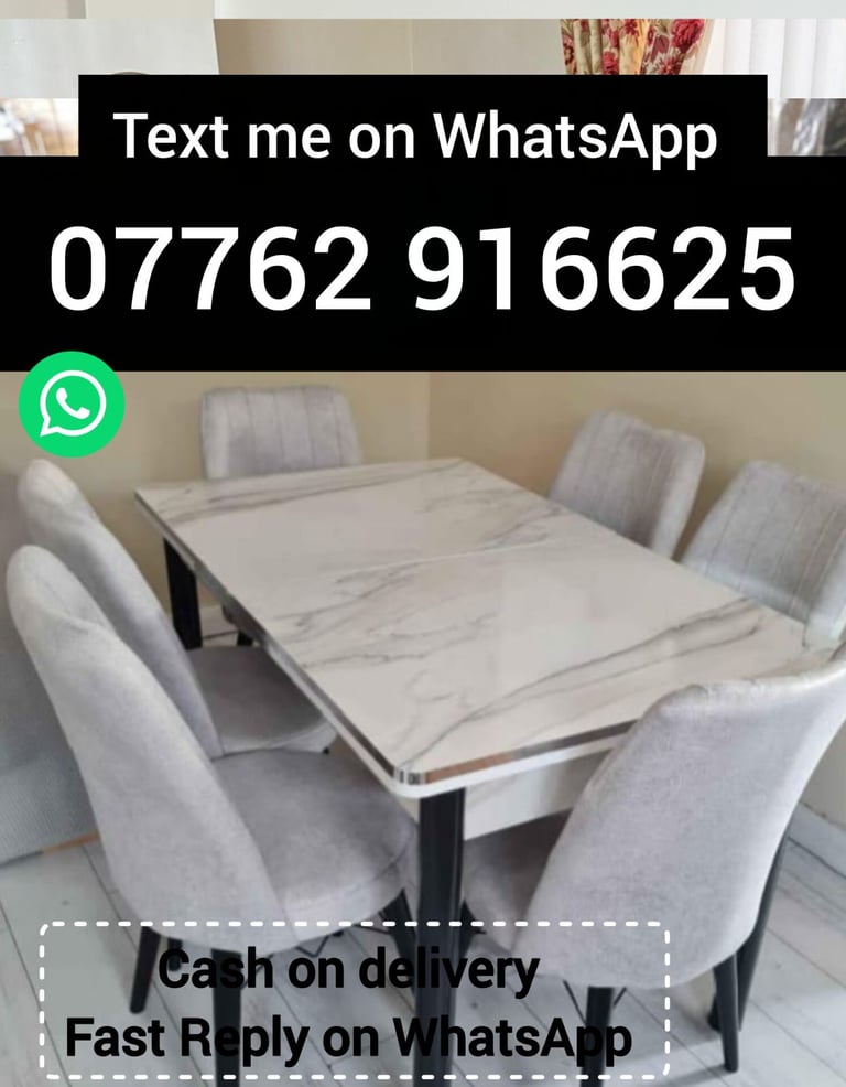 image for Dining Table with 4 or 6 chairs.