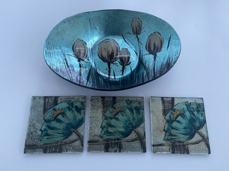 image for Beautiful Serving Dish and Coasters