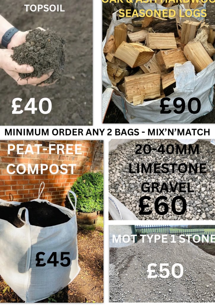 £65 Limestone 20-40mm or 10-30mm Gravel Bulk Bags - DERBY BURTON ASHBY UTTOXETER