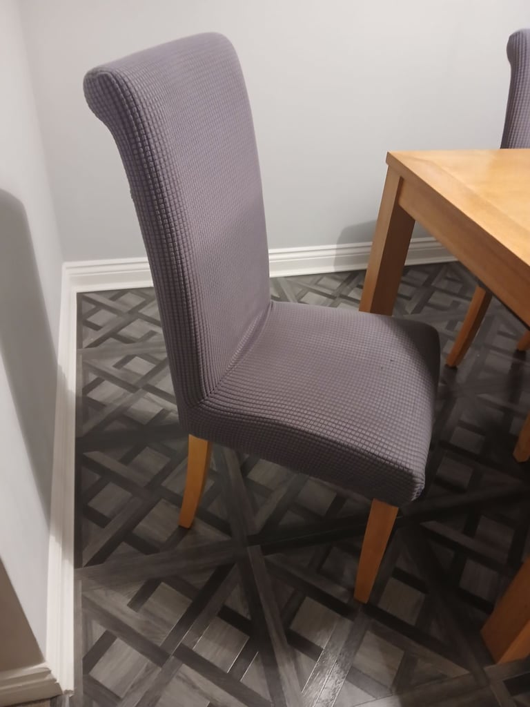 Oak dining table and chairs