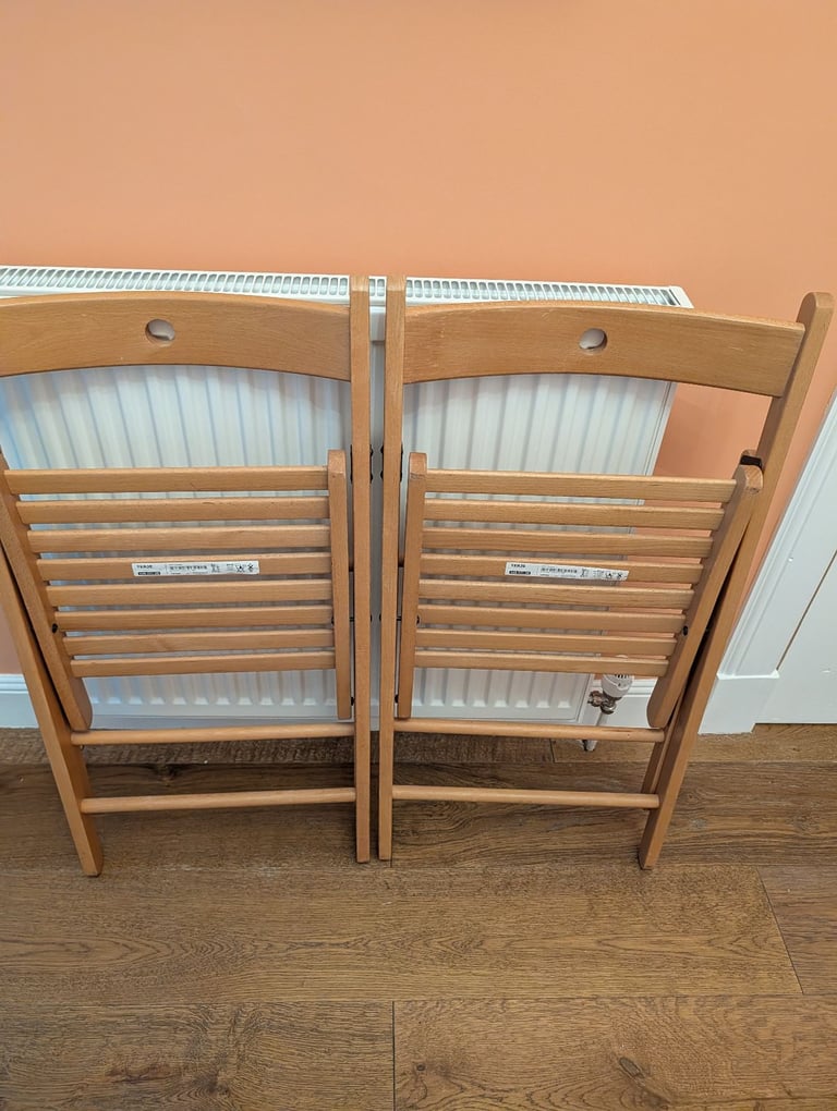 2 x Foldable IKEA Terje Wooden Chairs