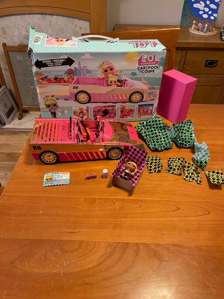 image for LOL Surprise Doll Car-Swimming Pool Coupe Playset-Dance Floor, Racer Doll, Lights Series