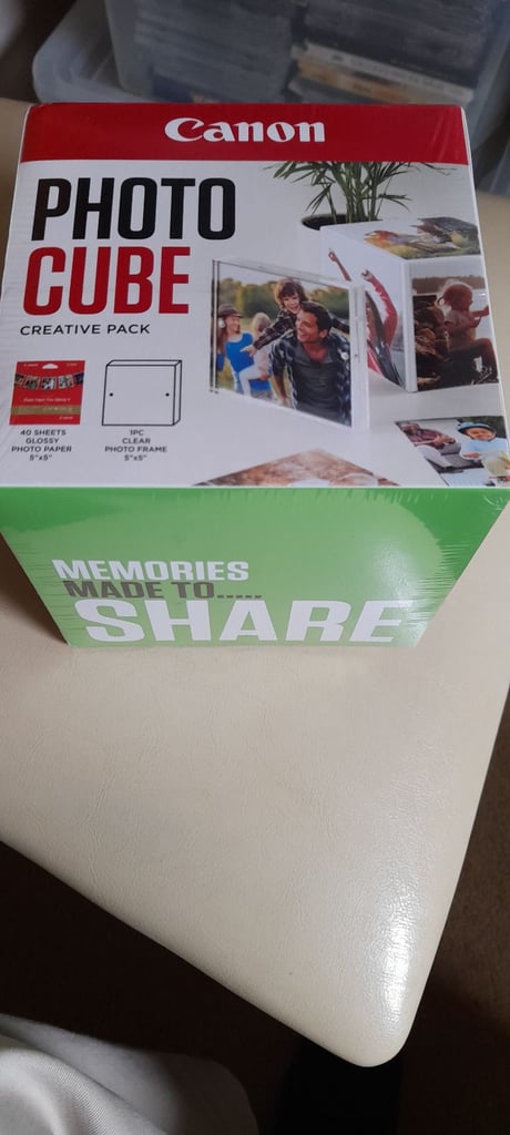CANON PHOTO CUBE & FRAME + PP-201 5x5” PHOTO PAPER PLUS GLOSSY II (40 SHEETS) BRAND NEW & SEALED
