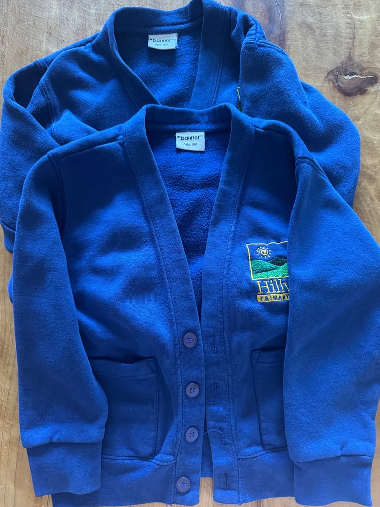 image for 2 Hillview School cardigans age 3-4