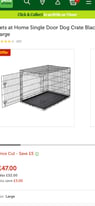 Pets at Home Single Door Dog Crate Black Large
