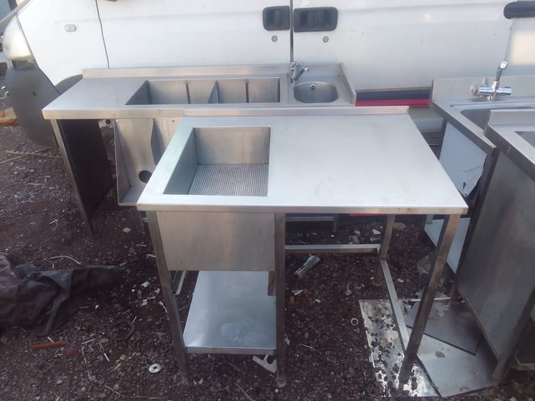 Commercial catering equipment sinks stainless steel restaurant kitchen trailer items 