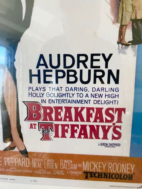 BREAKFAST AT TIFFANYS FILM POSTER, WALL PRINT, FRAMED, AUDREY HEPBURN 