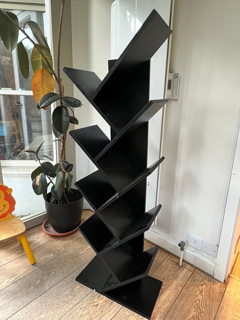 image for  Tree Bookshelf Wooden Display Book Rack Bookcase Free Standing.