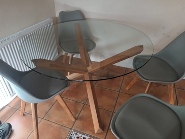 Glass Topped Dining Table | in Seahouses, Northumberland | Gumtree