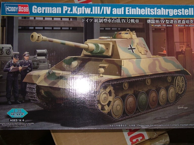 image for HOBBYBOS 1/35 GERMAN PZ.KPFW.III/IV auf EInheitsfahrgestell