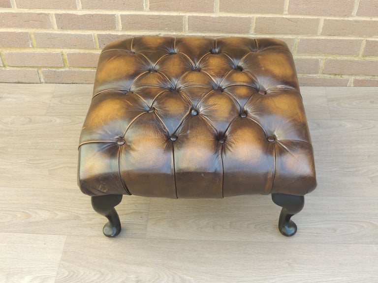 Chesterfield Whiskey Brown Footstool (UK Delivery)