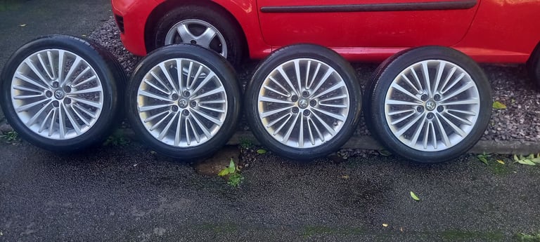 image for Vauxhall astra 17in alloy wheels and tyres pcd105 fit 5 stud later models