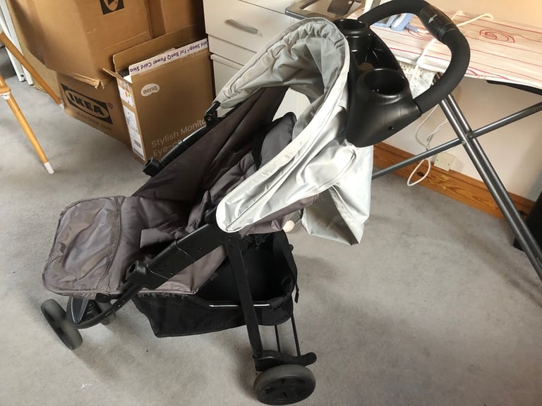 Pushchair- Hauck Citi Neo 3, Grey-Lightweight 3 Wheeled(only 7.5kg), Compact & One Hand Folding