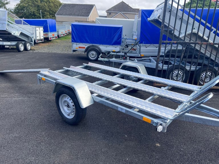 Brand New 2m x 1,25m Single Axle Motorbike Trailer 750KG Un Braked