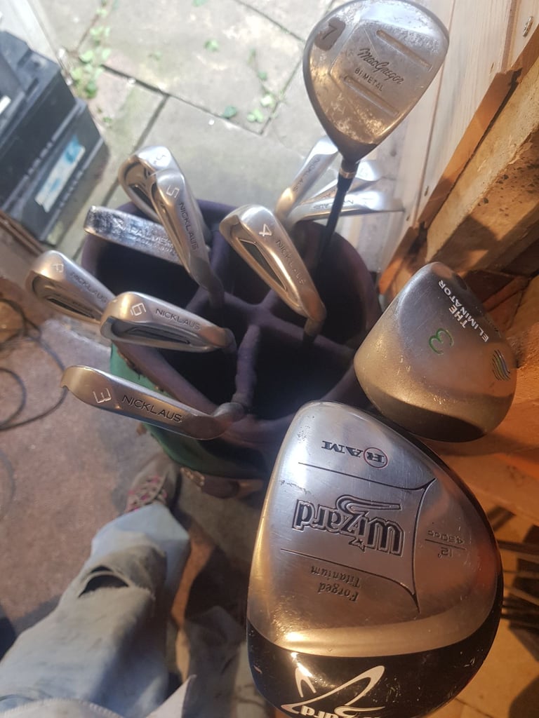 Full set Jack Nicklaus AIR BEAR irons, Ram Driver  Hippo  bag  