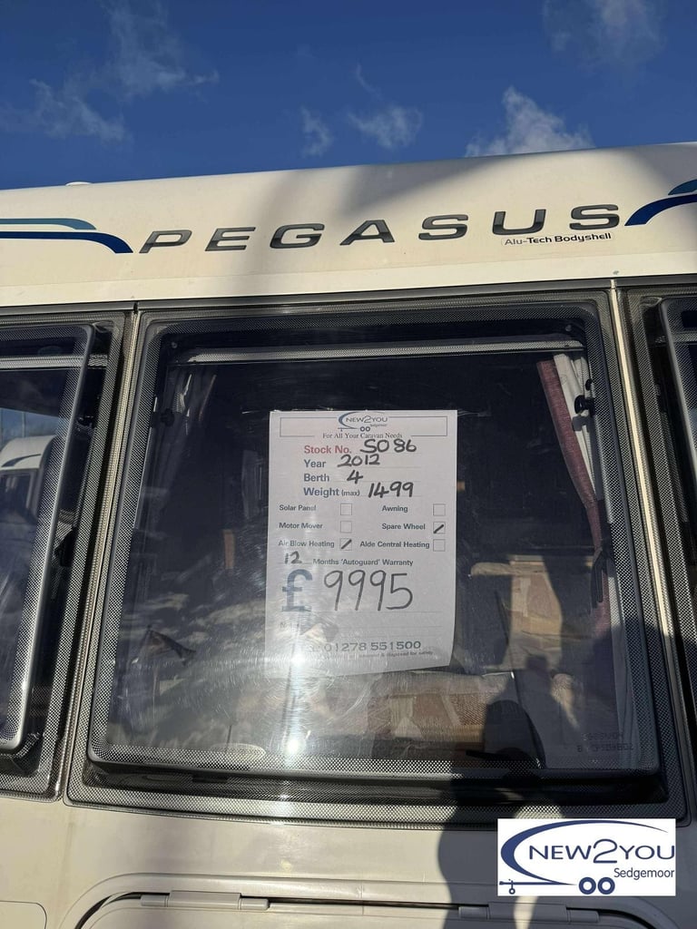 2012 Bailey Pegasus Milan 4 Berth 'U' Shaped Lounge Caravan - STOCK S086