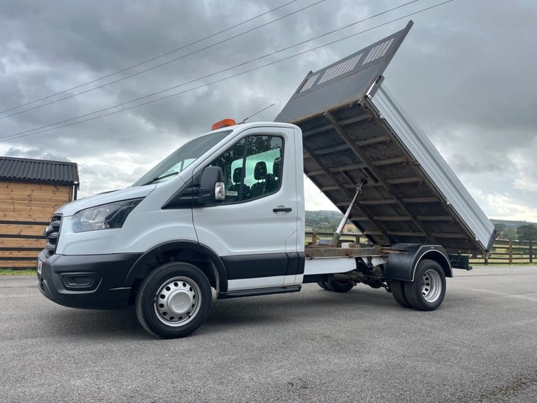 2021 Ford Transit 130 2.0 350 EcoBlue Leader RWD L2 Euro 6 MWB TIPPER BODY 80K +VAT CHASSIS CAB D...
