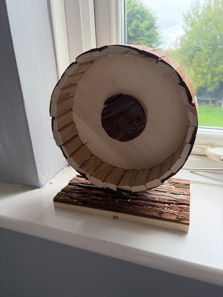 image for Medium wooden hamster wheel