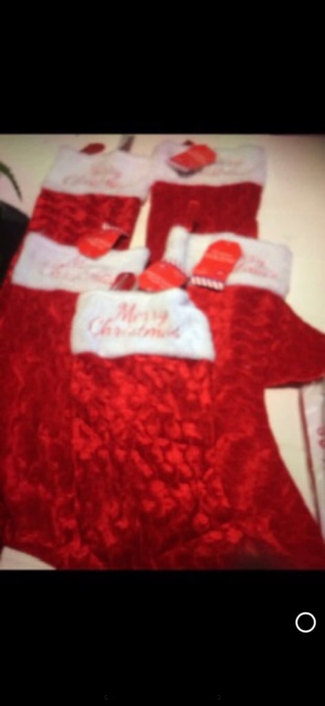 Christmas stockings new! Tree skirt, mould,garland advent calendar