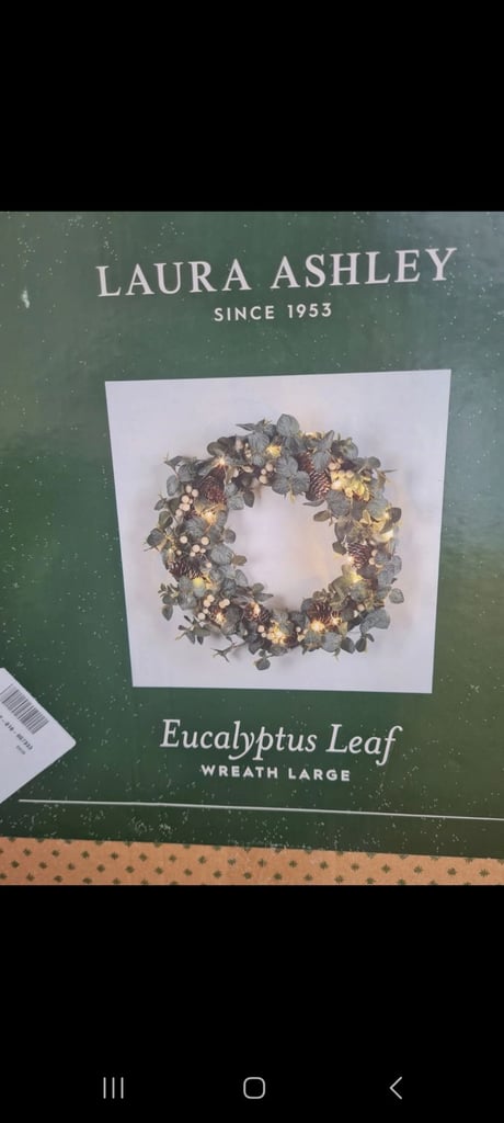 X2 Laura Ashley Light Up Eucalyptus Leaf Wreaths