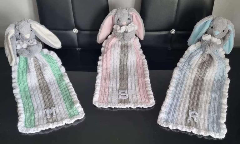 Crochet Baby Comfort Blankets, Personalised