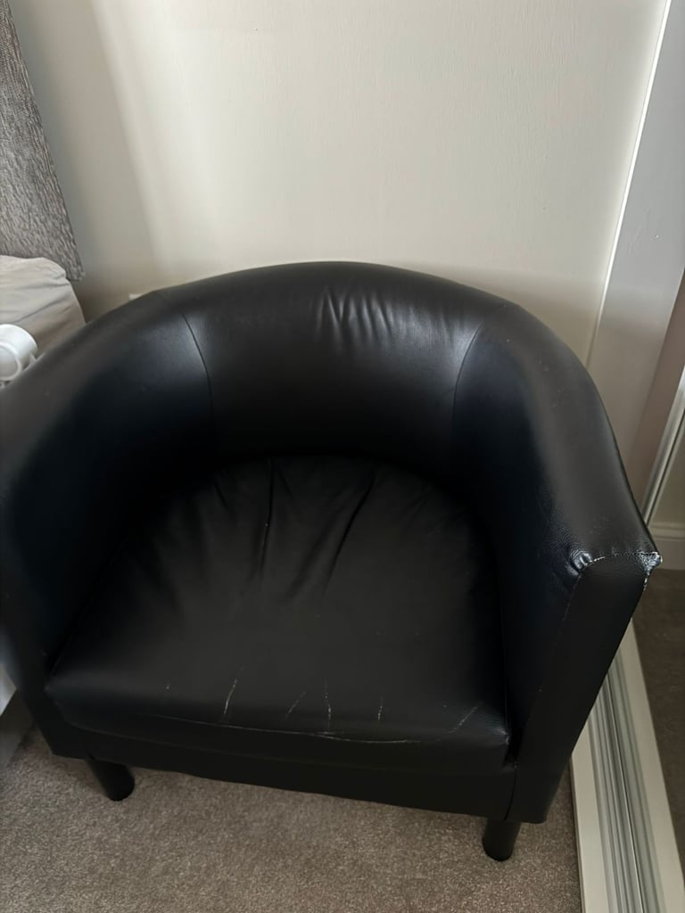 image for Leather Tub Chair for Sale