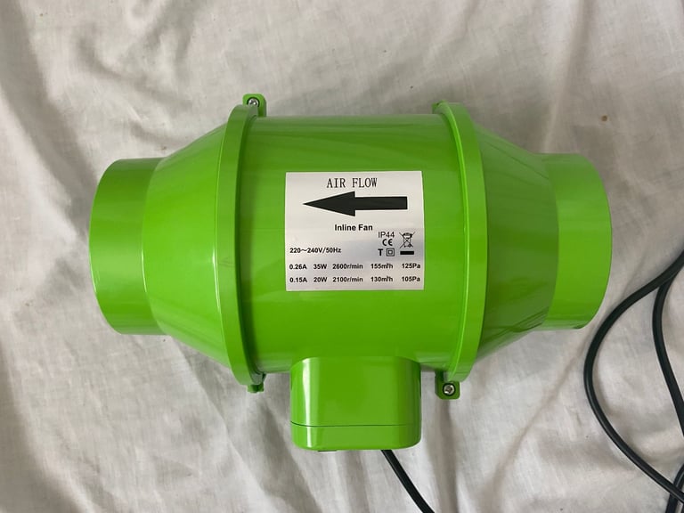Green-Air Empire In-Line Extractor Fan - 4-inch fan