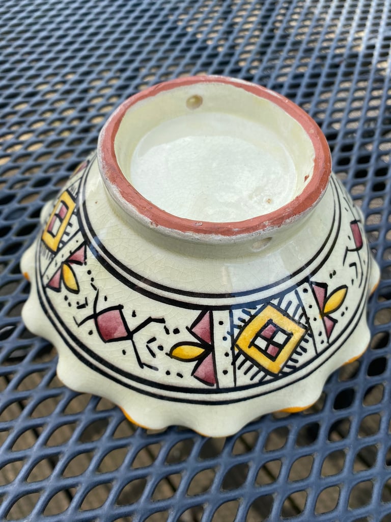 Moroccan hand painted bowl Olives nibbles etc 6 inches diameter 