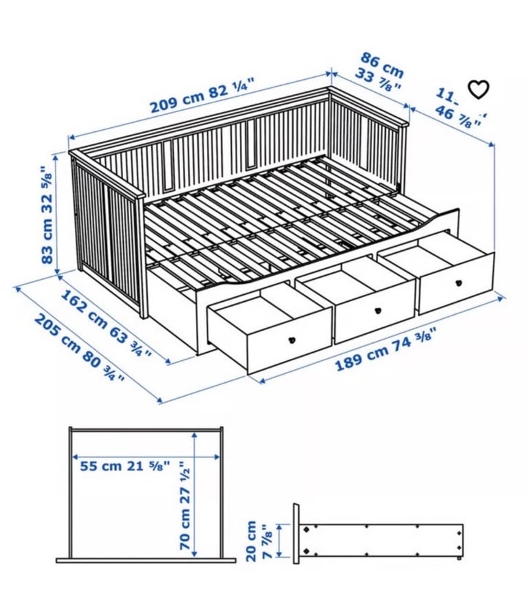 FREE DELIVERY - IKEA Hemnes Day Bed & Mattresses 