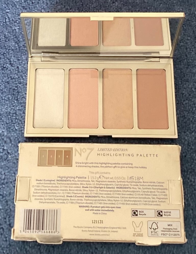No 7 Limited Edition Highlighting Palette 15.2g - NEW