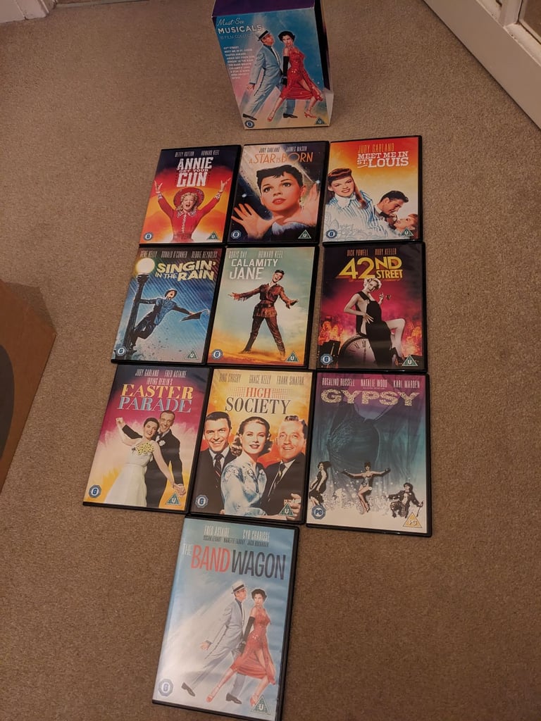 Boxed set of 10 musicals dvds 