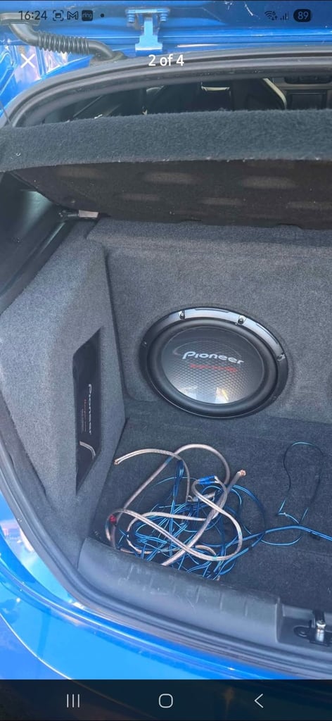 Custom made subwoofer & amp box specially made for seat leon cupra
