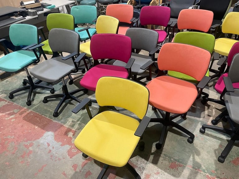 Job Lot 8 Office Task Chairs/Ergonomic Mixed Colour Office Chairs/Colour Chairs
