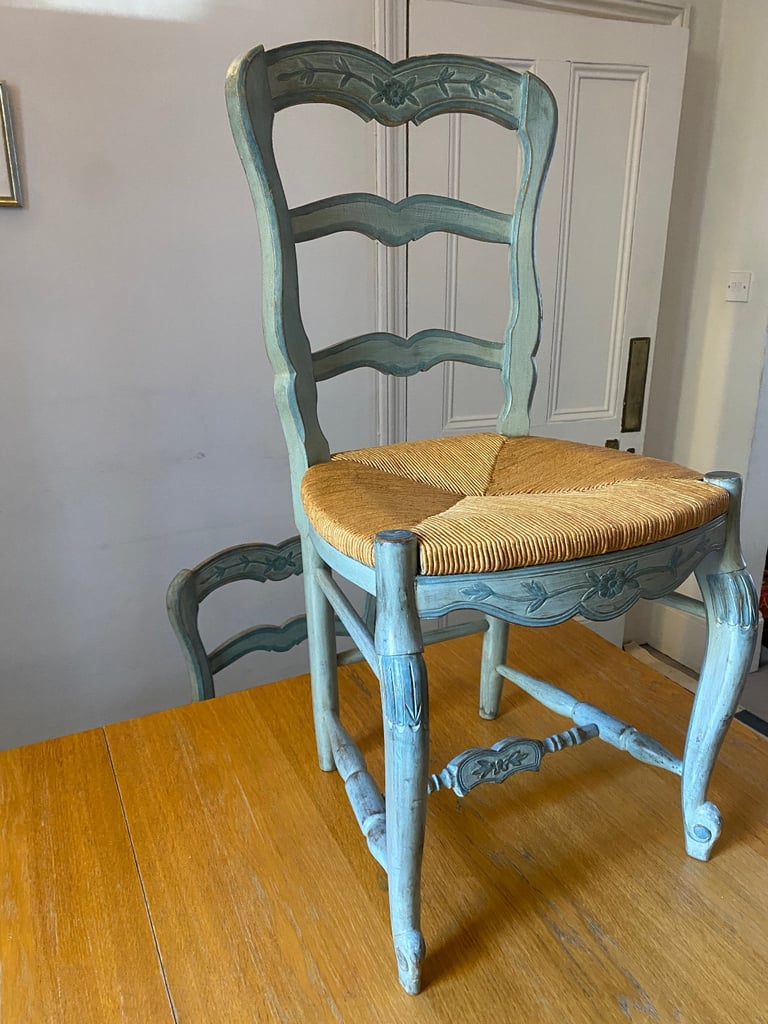 Provençal Ladder-Back Dining Chairs – Set of 6 with Rush Seats | nearest offer