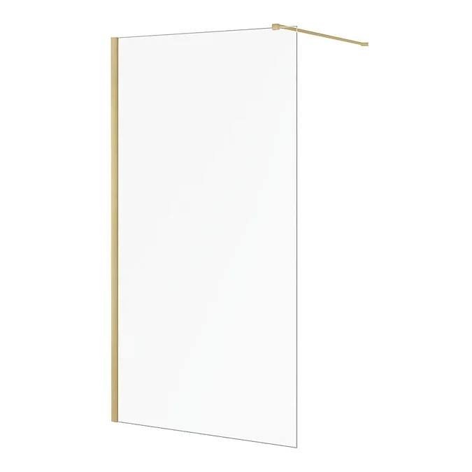image for Iconix 1400mm Wetroom Panel & Support Bar - Brushed Brass RRP £338 Our Price £195