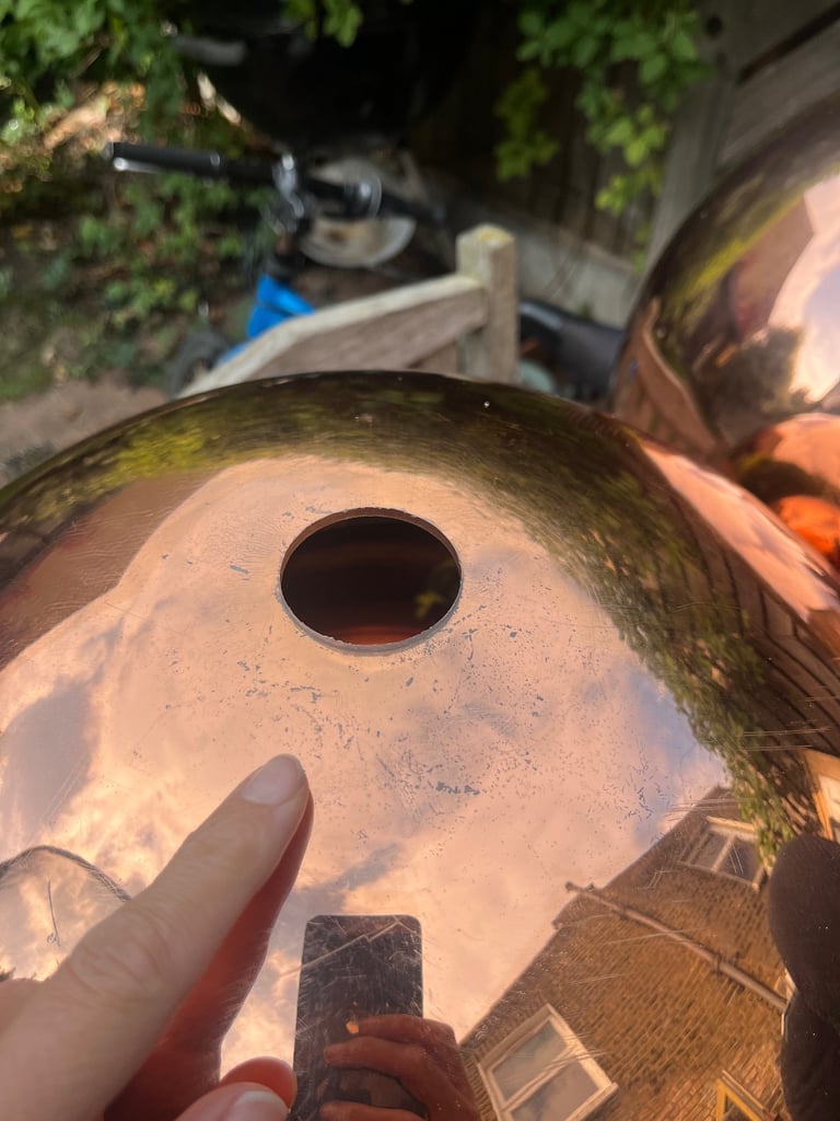 Pair of Tom Dixon large copper light shades