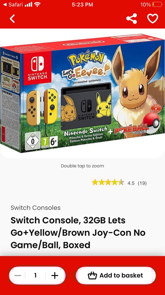 Wanted Pokémon Nintendo switch console
