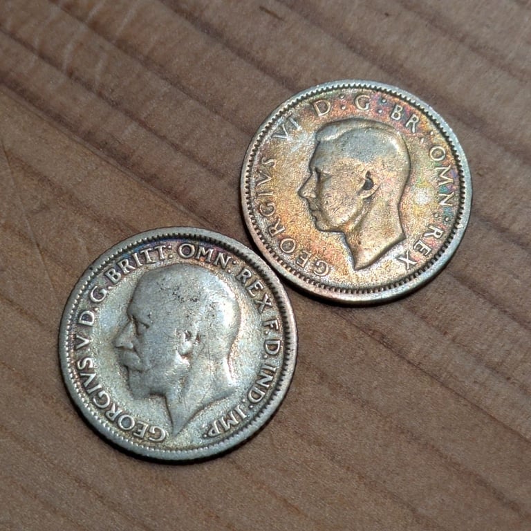 ♥NEW♥ 1929+1942 SILVER Sixpence coins