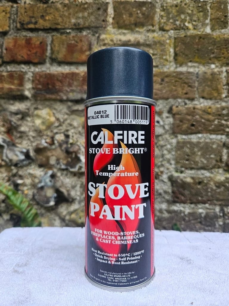 image for Calfire High Temperature Stove Spray Paint - Metallic Blue - 400ml